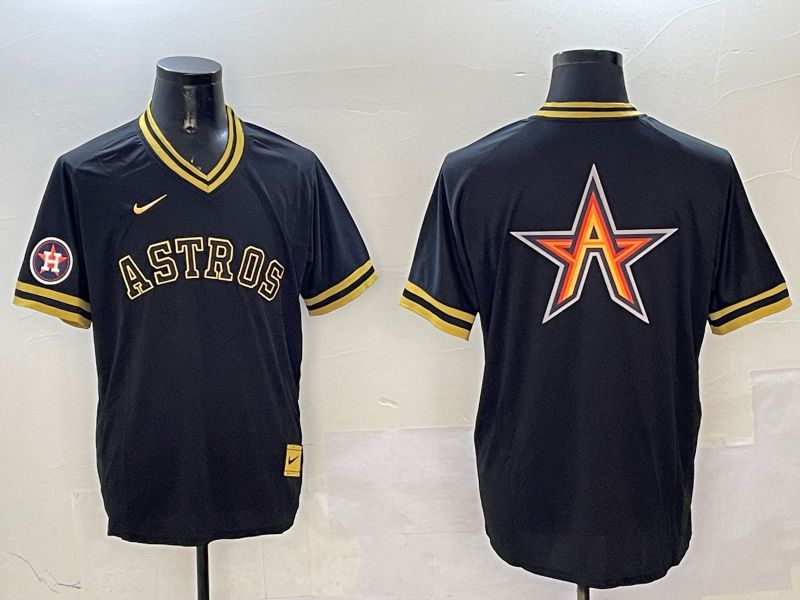Men Houston Astros Blank Black Gold Game 2025 Nike MLB Jersey style 5->cleveland indians->MLB Jersey